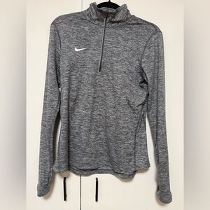 Woman’s Nike Grey Heathered Dri-FIT 1/4 Zip Pull Over